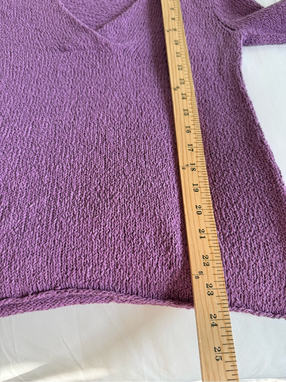 Eileen Fisher Lavender Cotton Blend Long Sleeve V-Neck Sweater Size S - Picture 10 of 11